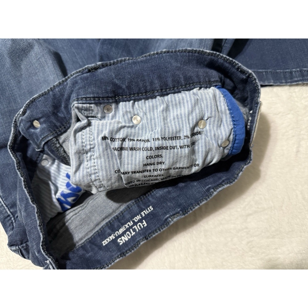 Mugsy Fultons Jeans Mens 30x29‎ Blue Slim Straight Stretch Denim - Picture 6 of 9